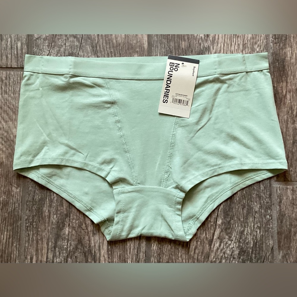 New Nobo, No Boundaries cotton boyshort panties size XS or XXL Peppermint Green